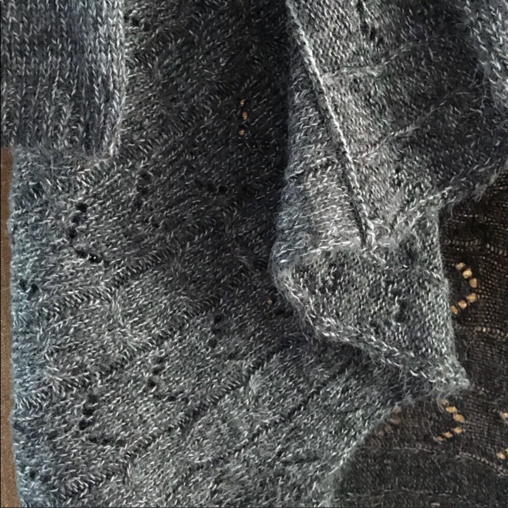 Charcoal Knit Sweater With Open Front - image 3